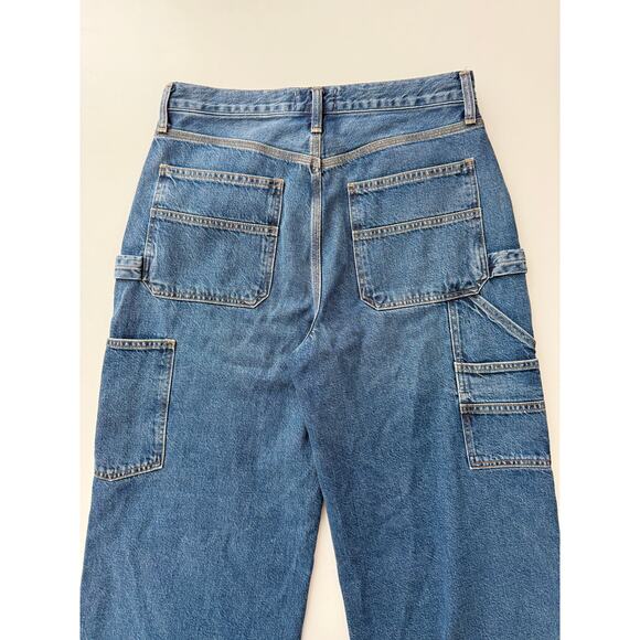 Agolde magda dark wash wide leg carpenter jeans - size 28 - Picture 9 of 10